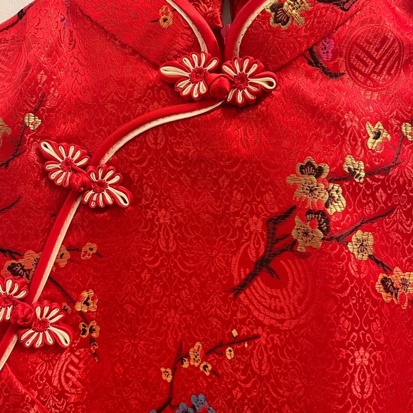 Red dress size small 100% silk - Picture 5 of 9